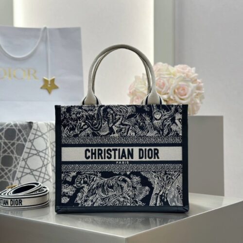 디올 스몰 북 토트백 트왈 드 주이 리버스 자수