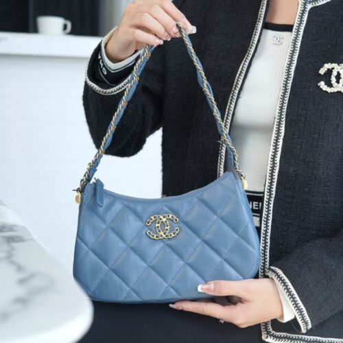 팬더샵 샤넬 23K 클래식 호보백 라지 헤이즈 블루