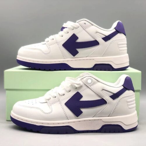 오프화이트 화이트/퍼플 아웃 오브 오피스 사토리얼 스니커즈
