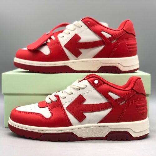 오프화이트 화이트/레드 아웃 오브 오피스 사토리얼 스니커즈