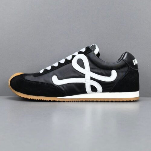 로에베 나일론 앤 스웨이드 플로우 러너 블랙 화이트