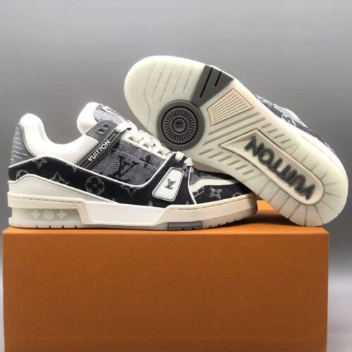 루이비통 LV 트레이너 스니커즈 모노그램 데님 다크 그린