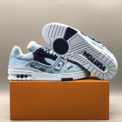 루이비통 LV 트레이너 스니커즈 모노그램 데님 라이트 블루