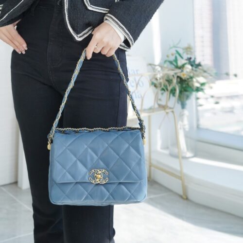 팬더샵 샤넬 캐비어 그랜드샤핑 은장 숄더백