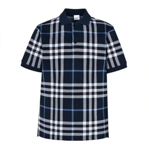 버버리 펜넬 로고 인타르시아 니트 콜 블루