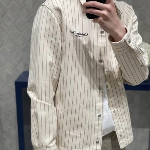 디올 앤 홀리스터 오버셔츠 화이트 코튼 데님