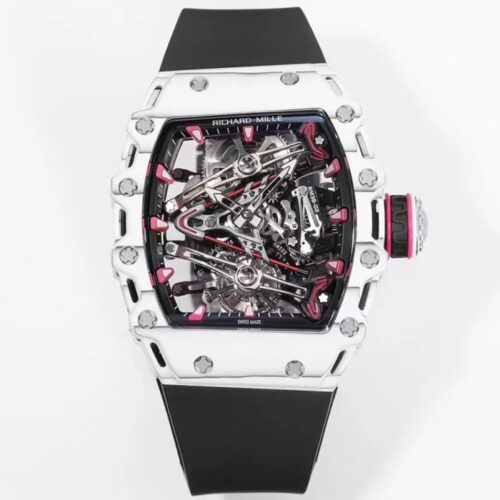 RM공장 리차드밀 수동 와인딩 투르비용 부바 왓슨 화이트 카본 케이스 블랙 러버밴드 RM38-02