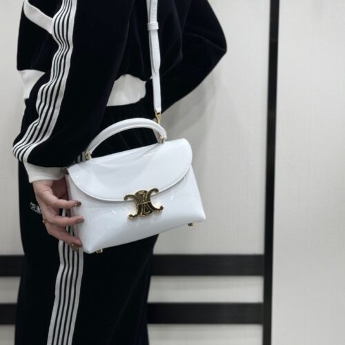 셀린느 틴 니노백 서플 카프스킨 유광 화이트