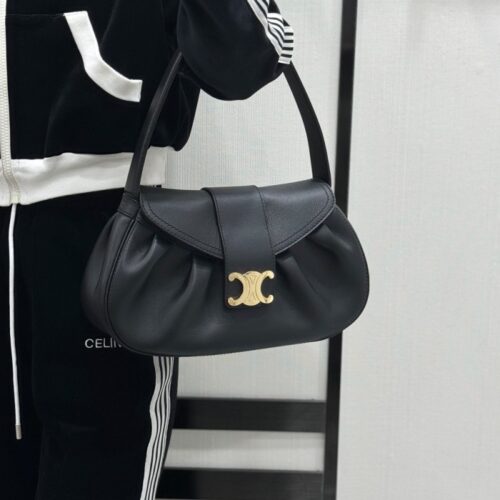 셀린느 숄더백 미디엄 폴리백 세피아 블랙 115633