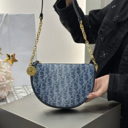 디올 블루 데님 스타 칼리스토 숄더백