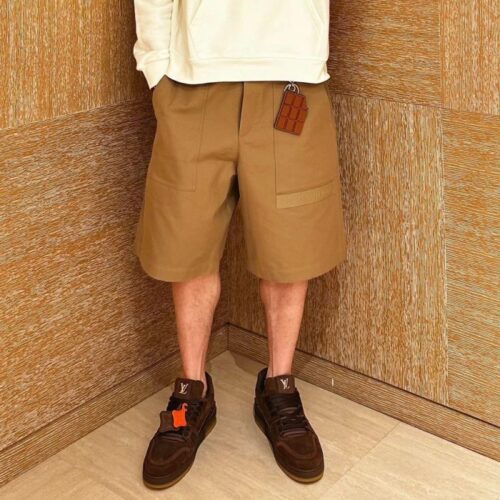 루이비통 플록드 코튼 카고 쇼츠 베이지