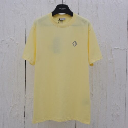 디올 다이아몬드 캐주얼 코튼 저지 티셔츠 옐로우