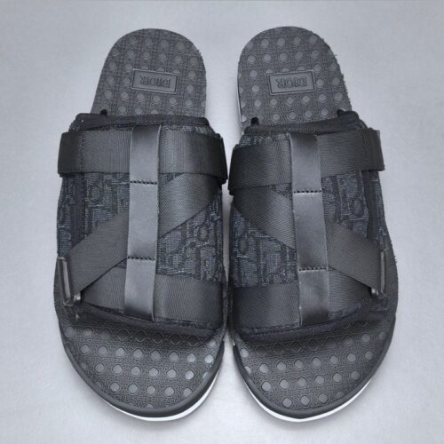 디올 알파 샌들 디올 오블리크 자카드 블랙