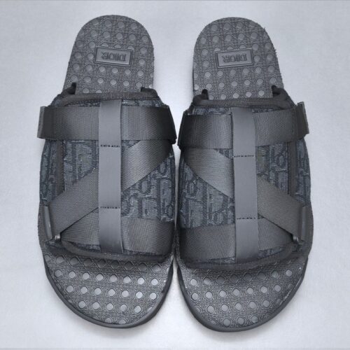 디올 알파 샌들 디올 오블리크 자카드 네이비