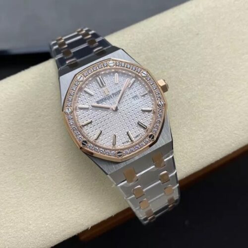 ZF공장 오데마피게 로열오크 레이디 화이트 다이얼 로즈골드 콤비 33mm 67651