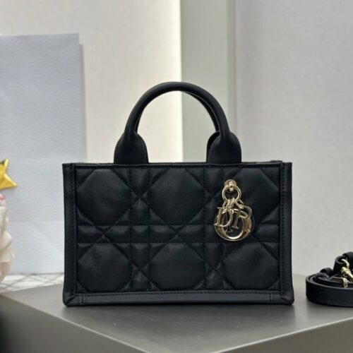 디올 미니 스트랩 북 토트백 매크로까나쥬 블랙