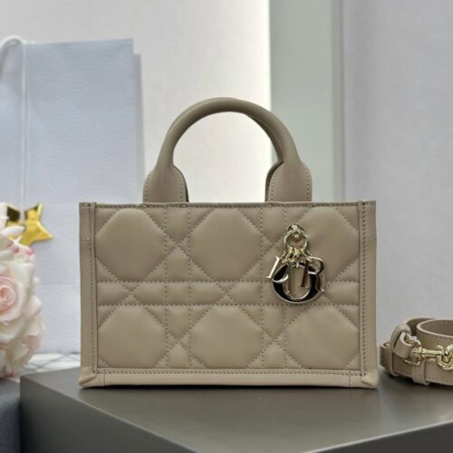 디올 미니 스트랩 북 토트백 매크로까나쥬 베이지