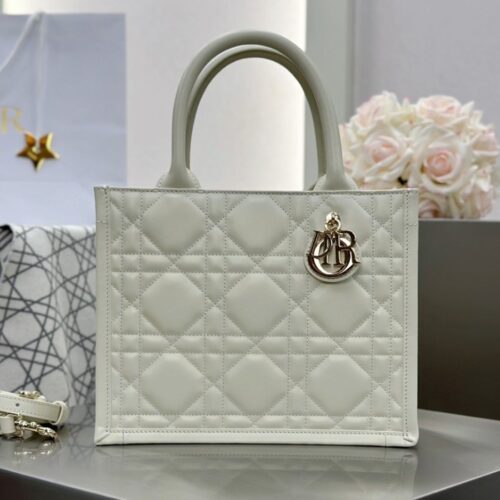 디올 스몰 북 토트백 매크로까나쥬 라떼