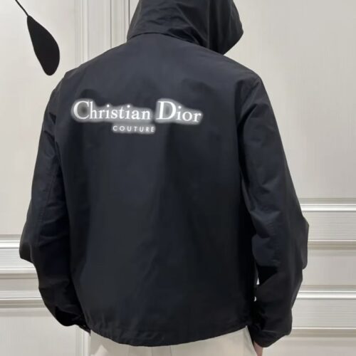 디올 꾸뛰르 윈드브레이커 블랙 코튼 블렌드