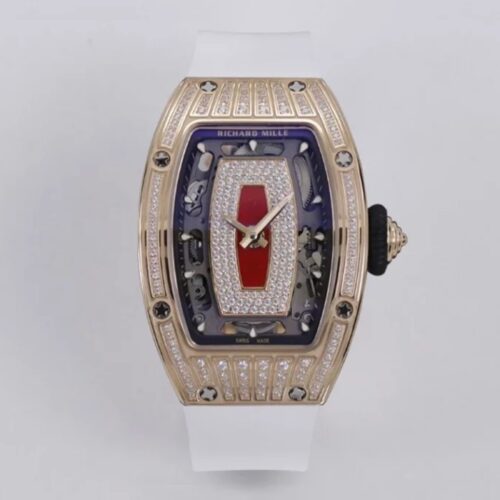 ZF공장 리차드밀 RM07-01 로즈골드 다이아 세팅 화이트 러버밴드