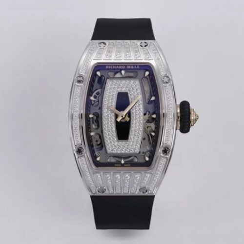 ZF공장 리차드밀 RM07-01 화이트 골드 다이아 세팅 블랙 러버밴드