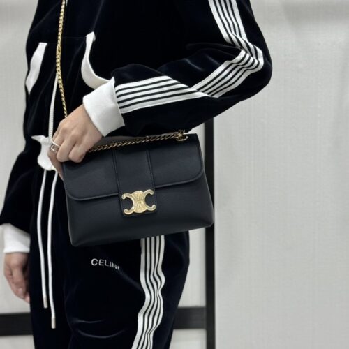 셀린느 빅투아르 백 서플 카프스킨 블랙