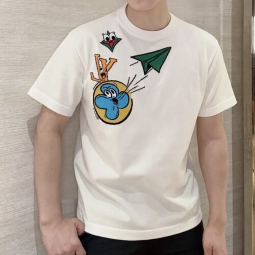 루이비통 모노그램 코믹스 인따르시아 쇼트 슬리브드 크루넥