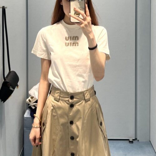 미우미우 저지 티셔츠 내츄럴