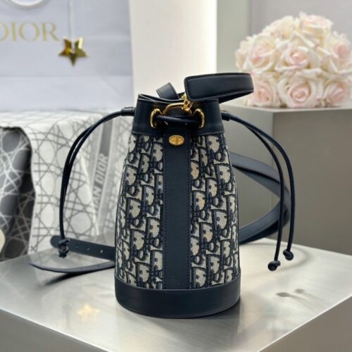 디올 스몰 백팩 오블리크 자카드 블루 서플 맥시까나쥬