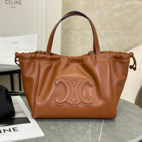 셀린느 퀴르 트리오페 드로우스트링 스몰 토트백 탄 111013