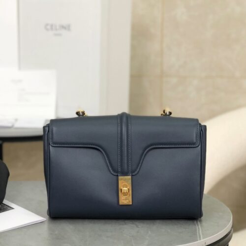 셀린느 틴16 소프트 숄더백 블루 196853