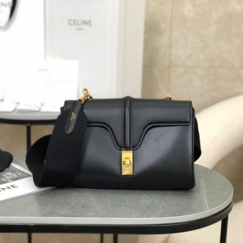 셀린느 틴16 소프트 숄더백 블랙 196853