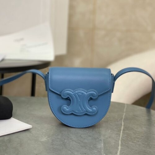 셀린느 스무스 카프스킨 미니 베사체 트리옹프 백 블루 10J303