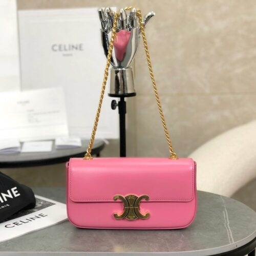 셀린느 트리오페 캔버스 체인 숄더백 핑크 197993