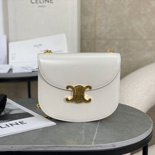 셀린느 트리오페 체인백 베사체 샤이니 카프스킨 화이트 110973