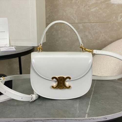 셀린느 미니 베사체 클레아 샤이니 카프스킨 화이트 10L063