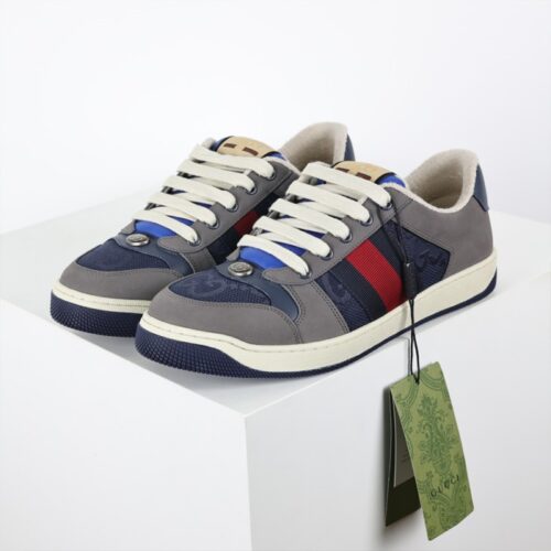 구찌 GG 스크리너 스니커즈 그레이 블루 레드