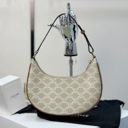 셀린느 아바 숄더백 트리오페 캔버스 카프스킨 베르도 193952