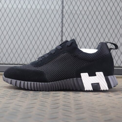 에르메스 바운싱 스니커즈 그래픽 메쉬 스웨이드 고트스킨 & 블랙