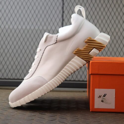 에르메스 바운싱 스니커즈 카프스킨 스웨이드 화이트 블랑