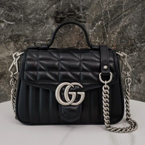 구찌 GG 마몽 토트백 탑핸들백 블랙