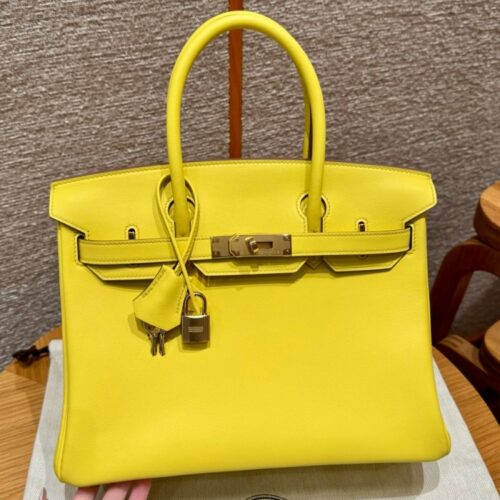 올수공 에르메스 버킨 25 9R/Lime 스위프트 가죽 골드 하드웨어