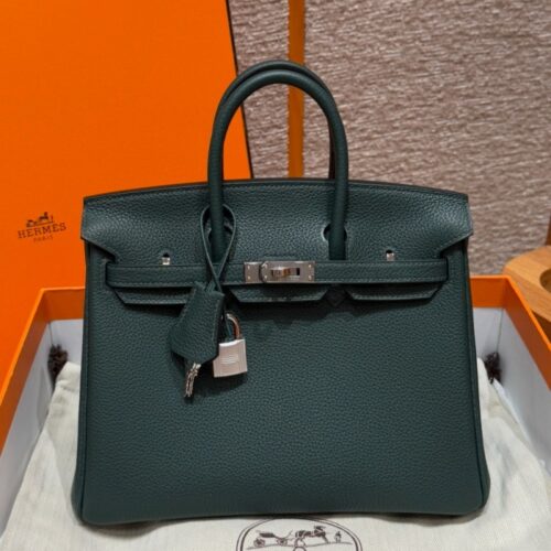 올수공 에르메스 버킨 25 1T/Vert Titien 토고 가죽 실버 하드웨어