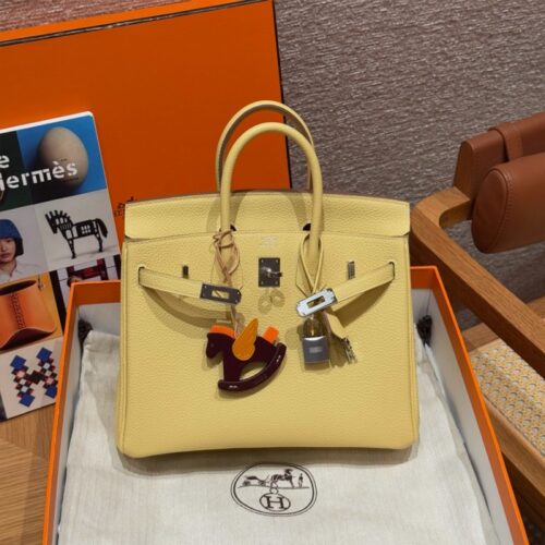올수공 에르메스 버킨 25 i8/Jaune Milton 토고 가죽 실버 하드웨어