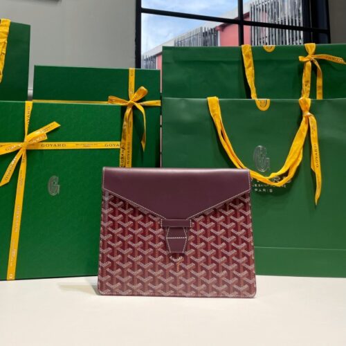 고야드 카몬도 플랩 클러치 버건디