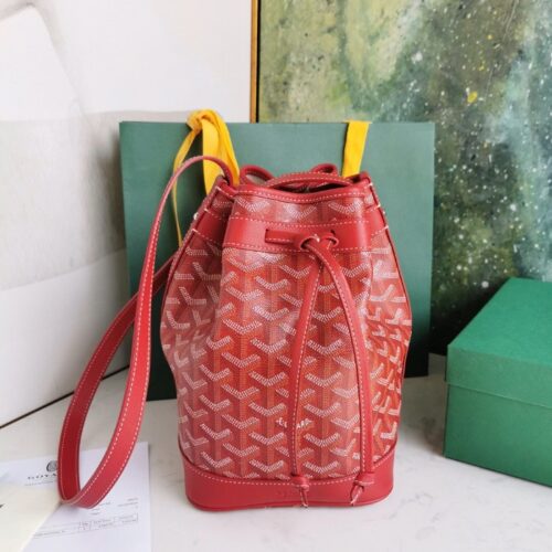 고야드 버킷백 쁘띠플로 레드