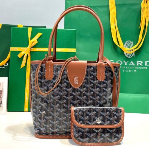 고야드 미니 앙주 토트백 블랙탠