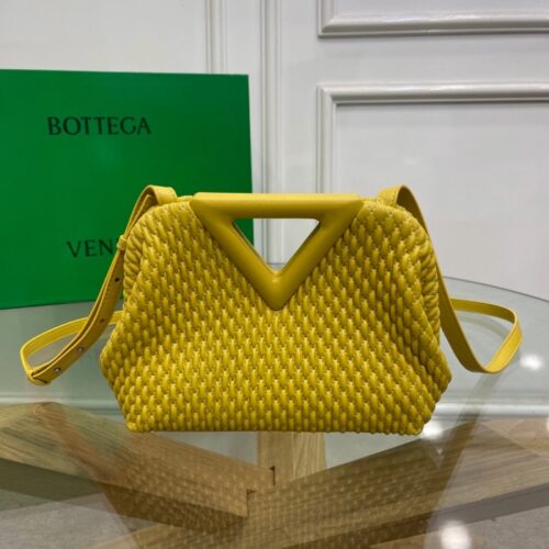 보테가베네타 스몰포인트 퀼팅 탑 핸들백 옐로우