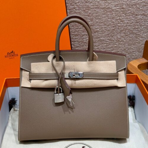 올수공 에르메스 버킨 25 18/Etoupe 엡송 가죽 실버 하드웨어