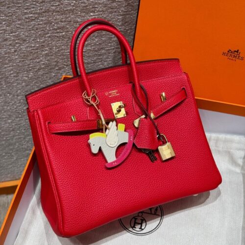 올수공 에르메스 버킨 25 Q5/Rouge casaque/55/Rouge H 토고 가죽 골드 하드웨어